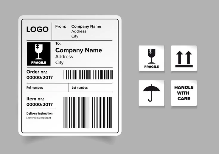 Chemical and industrial labels for durable warning text packaging