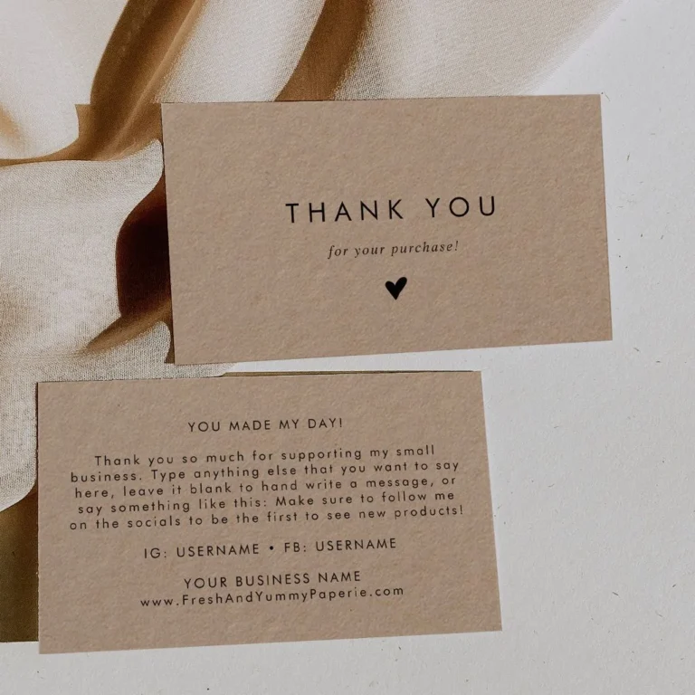 Custom insert cards for product packaging sets