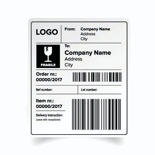 Custom barcode serial number and asset labels for identification programs