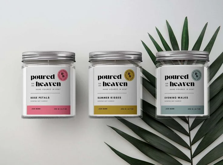Custom candle and fragrance labels for candle jars and scent products