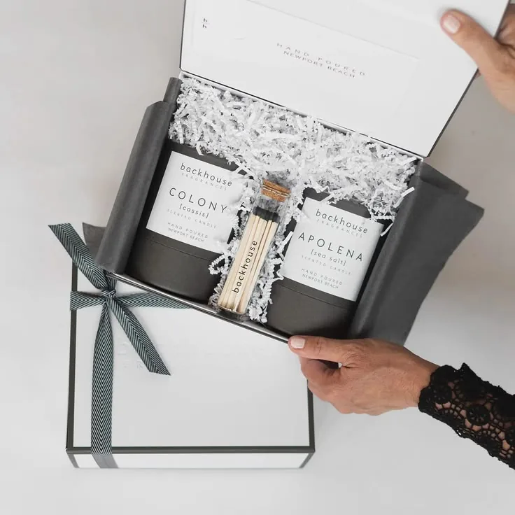 Custom candle sleeve and insert card sets for retail packaging