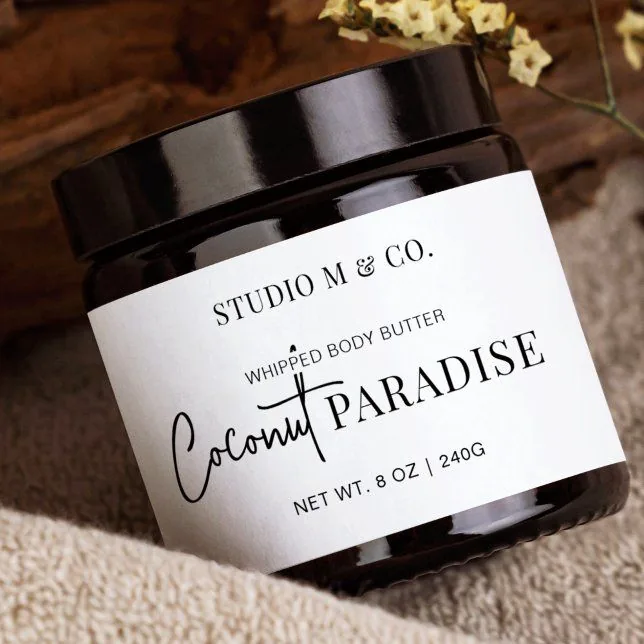 Custom cream balm and skincare jar labels for beauty product packaging