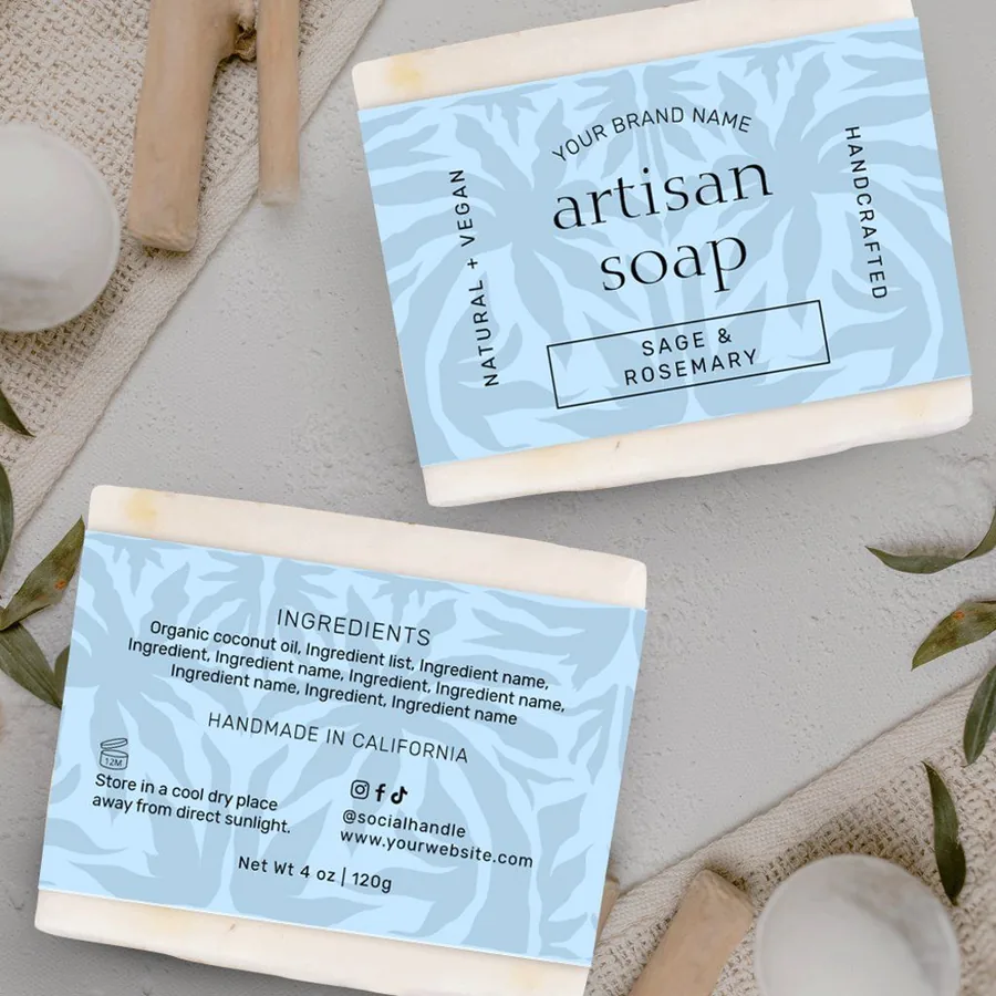 Custom soap scrub and bath product labels for personal care packaging