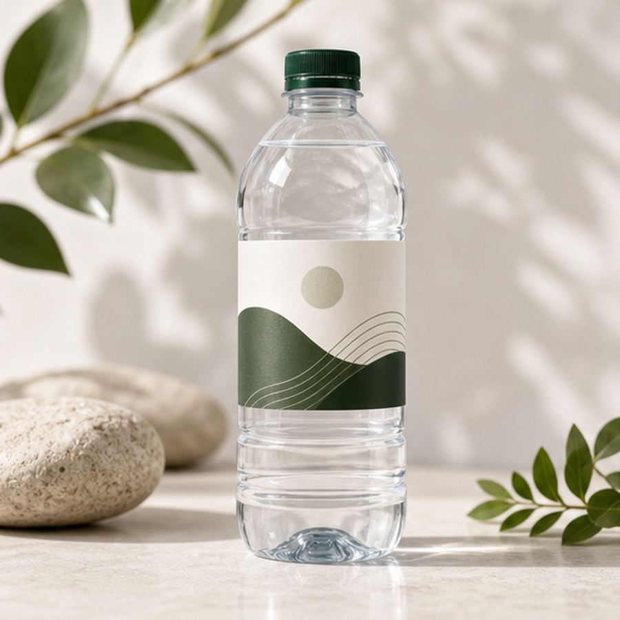 Beverage & Water labels and packaging example