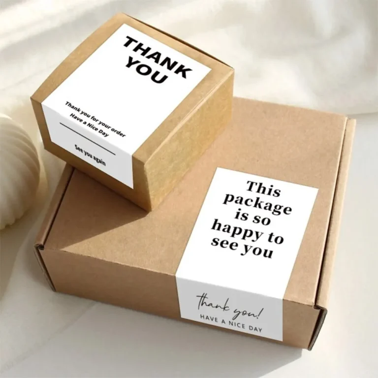 Packaging stickers for box sealing and retail presentation