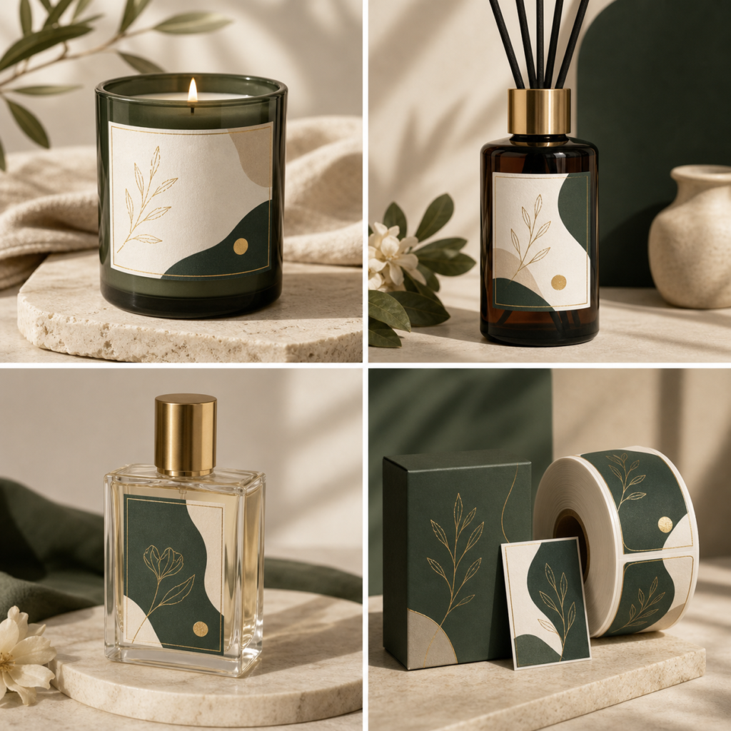Candle & Fragrance Labels product labels and packaging set