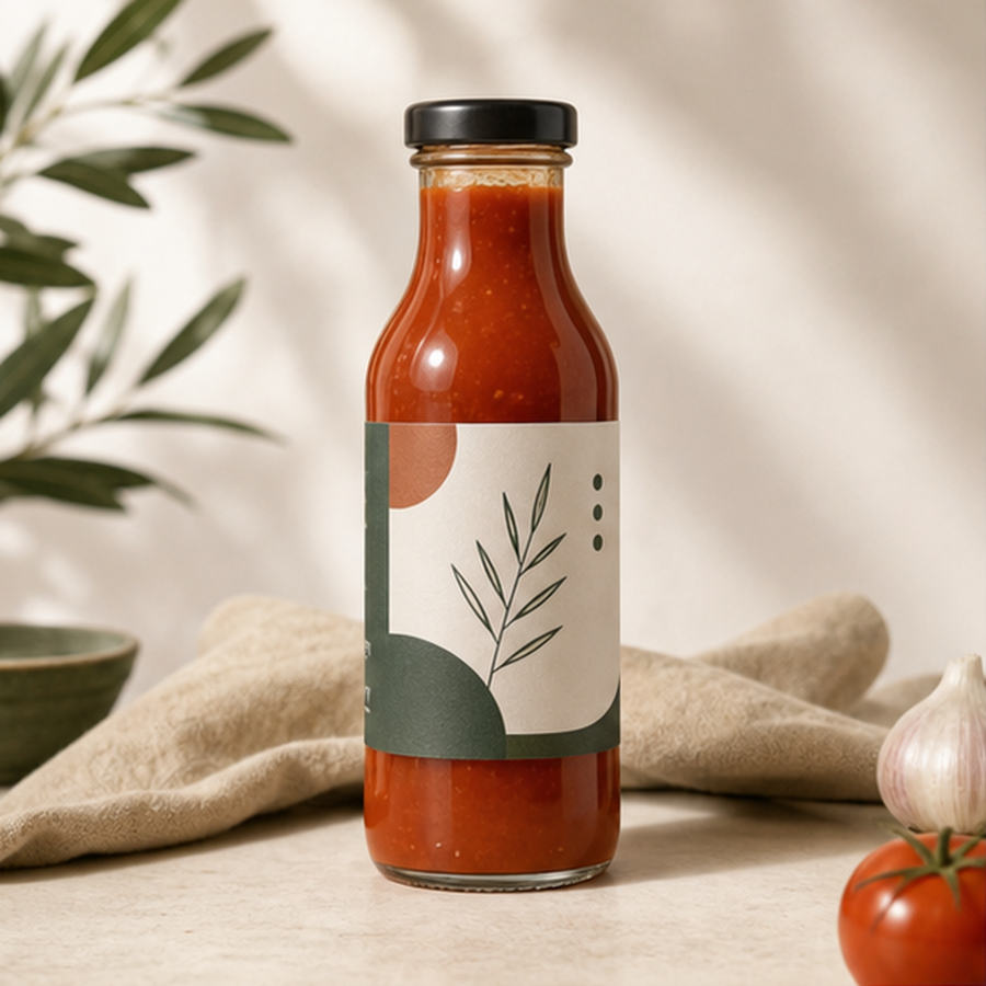 Sauce Bottle Labels example