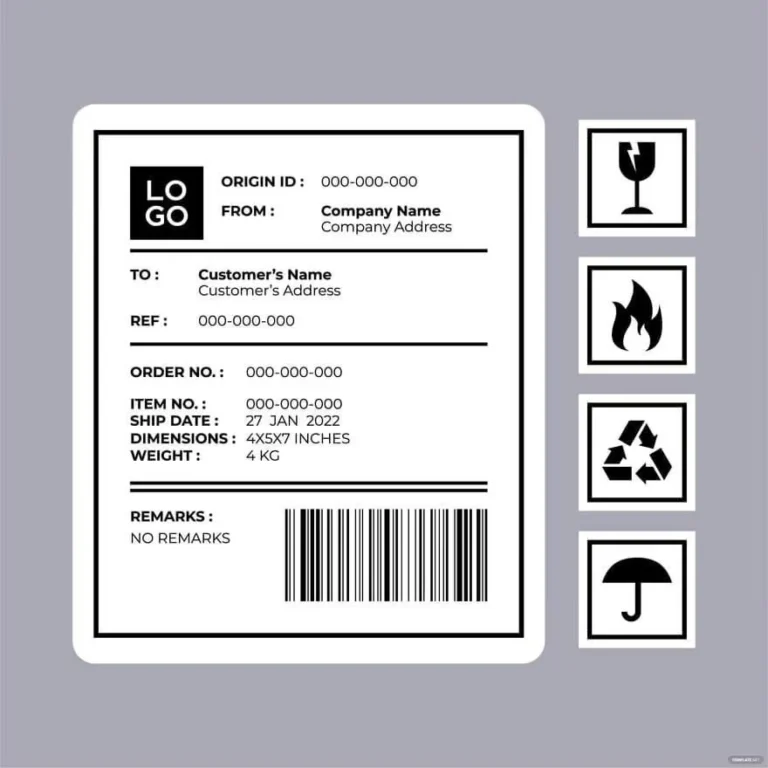Functional barcode and shipping label layout for export packing and product identification