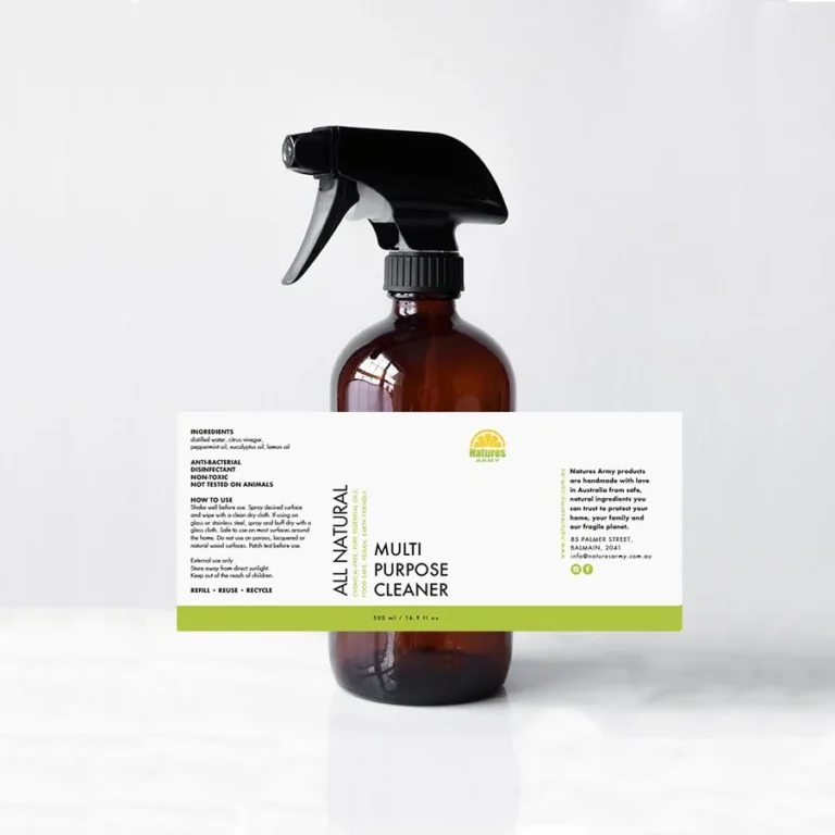 Home care and cleaning product labels for sprays, detergents and refill bottles