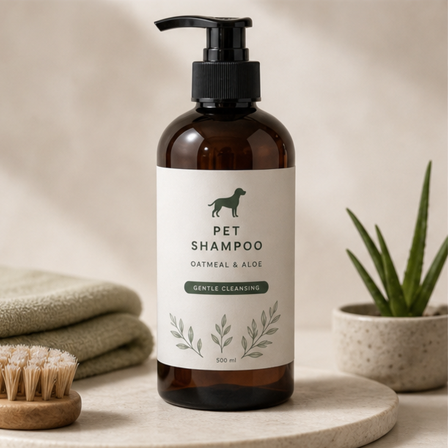 Pet Grooming Bottle Labels example