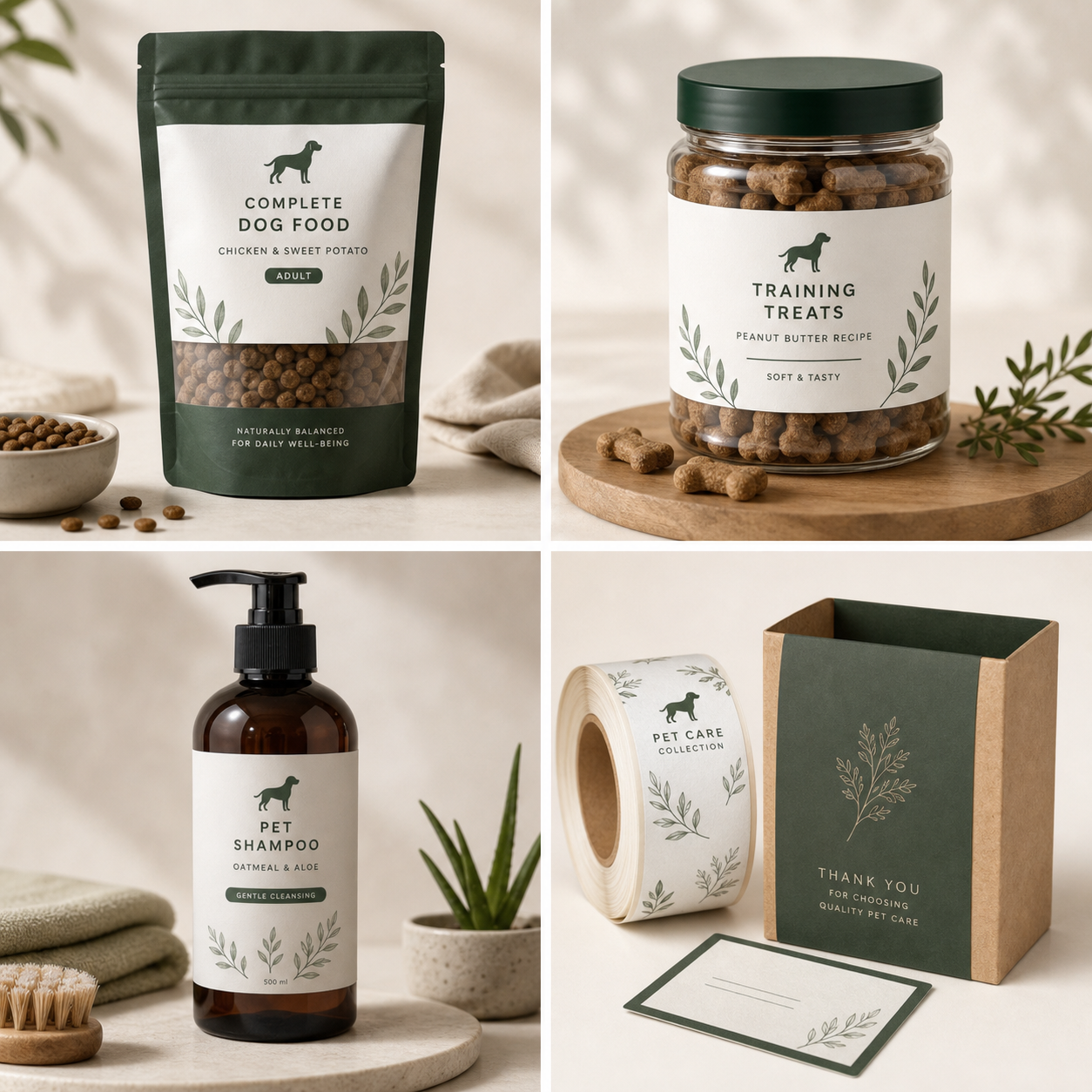 Pet product labels example